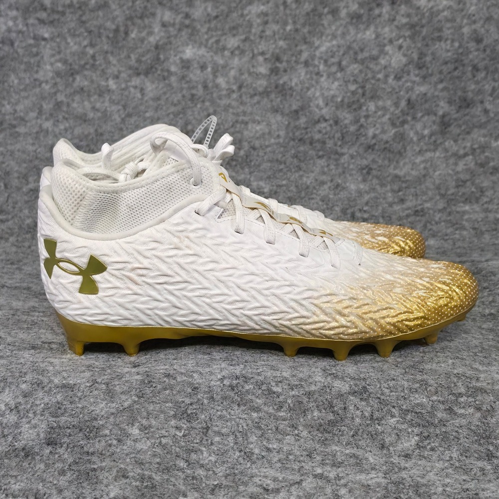 Under Armour Spotlight Clone 4.0 MC Football Cleats Mens 13 White Gold nwob